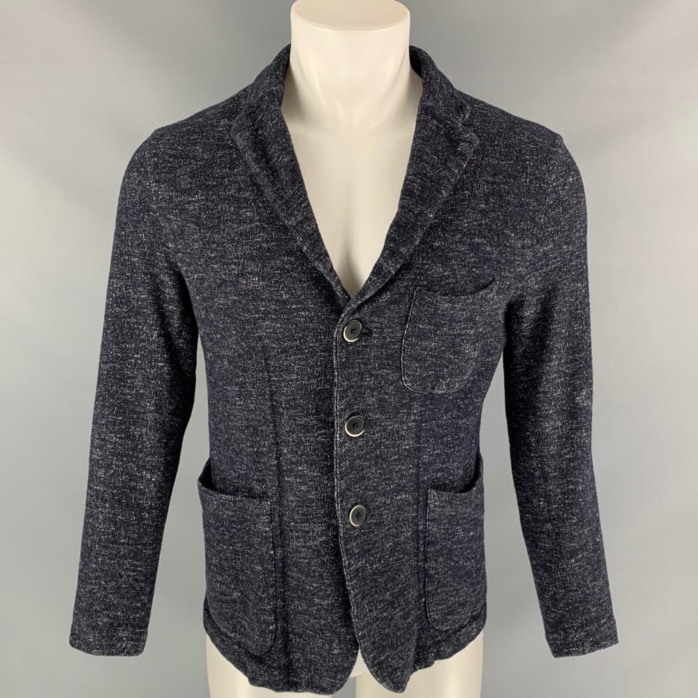 BARENA Size XL Grey Heather Wool Blend Cardigan